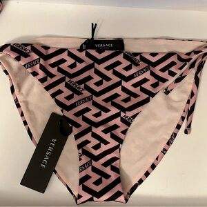 Versace Geometric Pink and Black Bikini Bottom